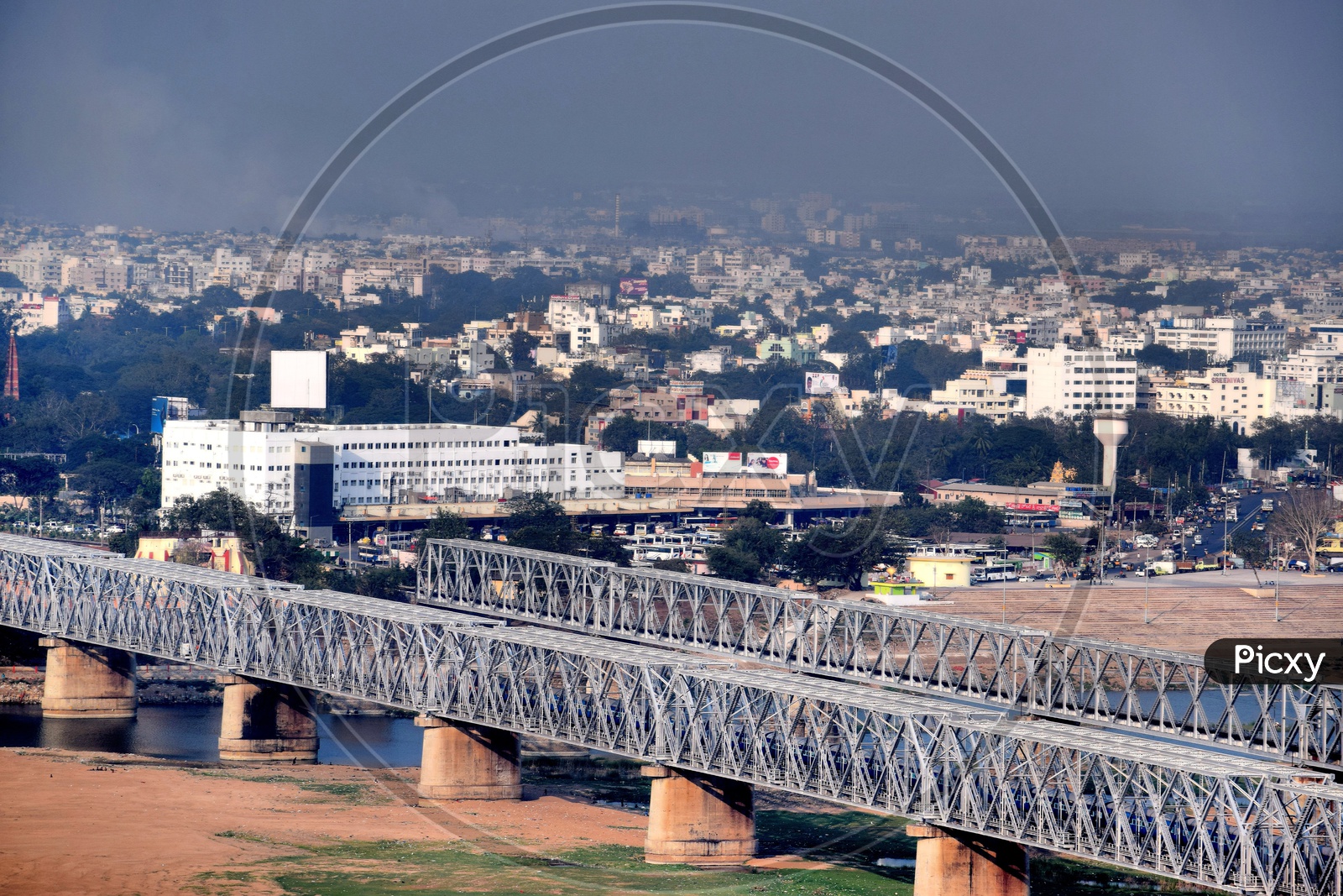vijayawada pandit nehru bus stand  and railway bridge
