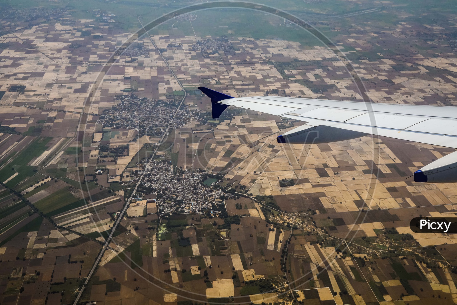 Landscape near delhi as seen from a flight
