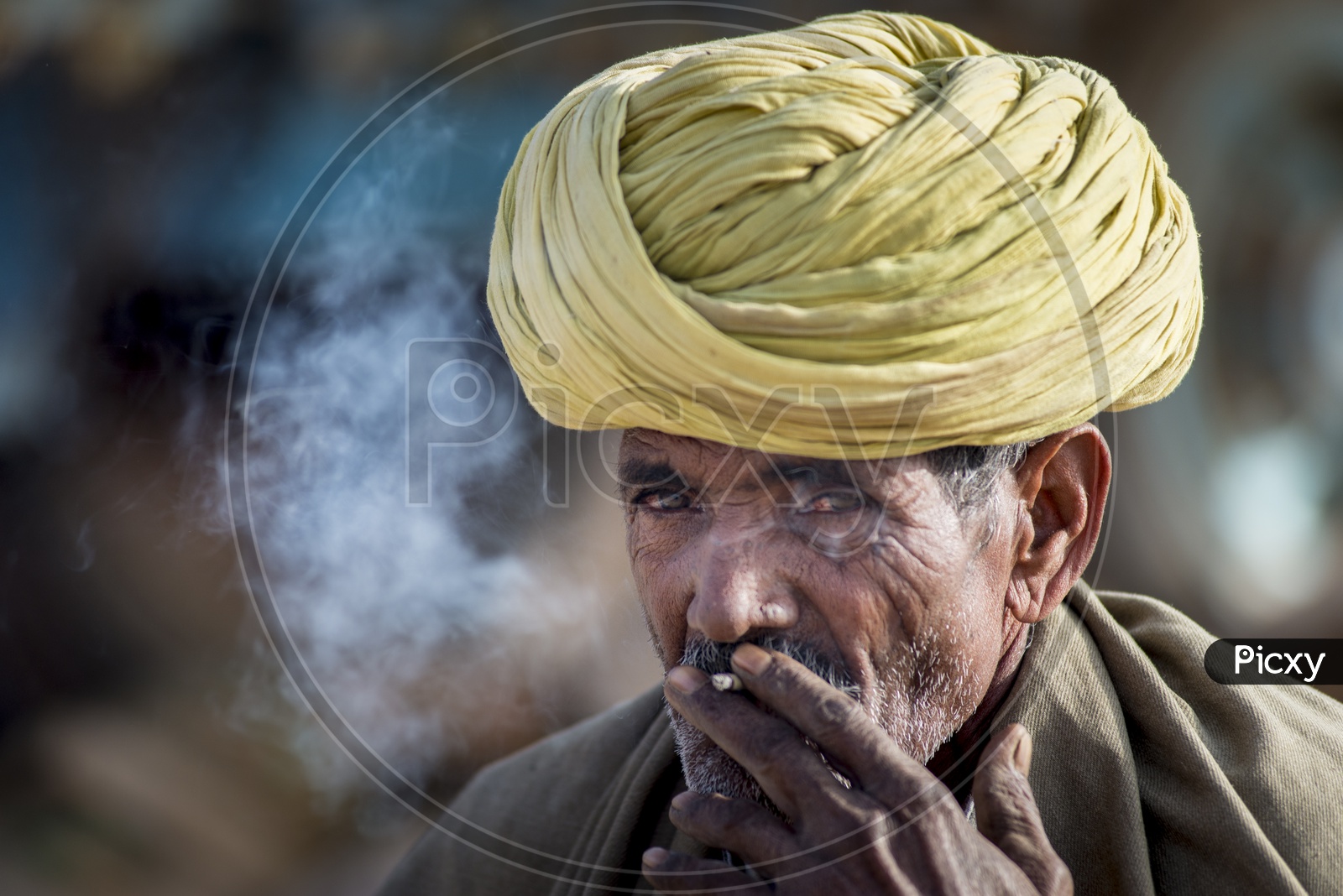 Rajasthani Man Smoking