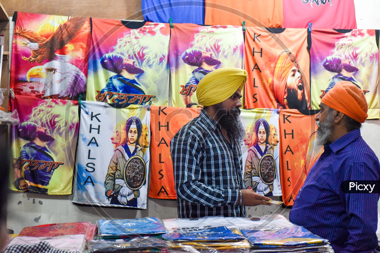 Image of Cloth Store in Nanded selling Khalsa Print TshirtsDR768230Picxy