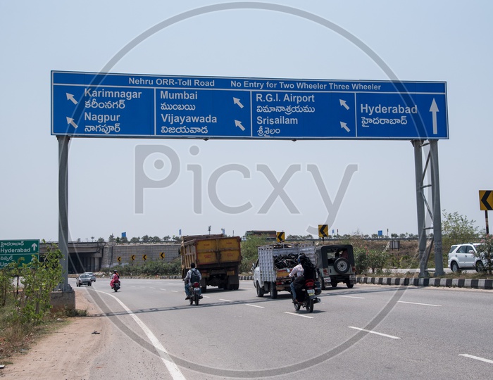Signboard for directions at ORR