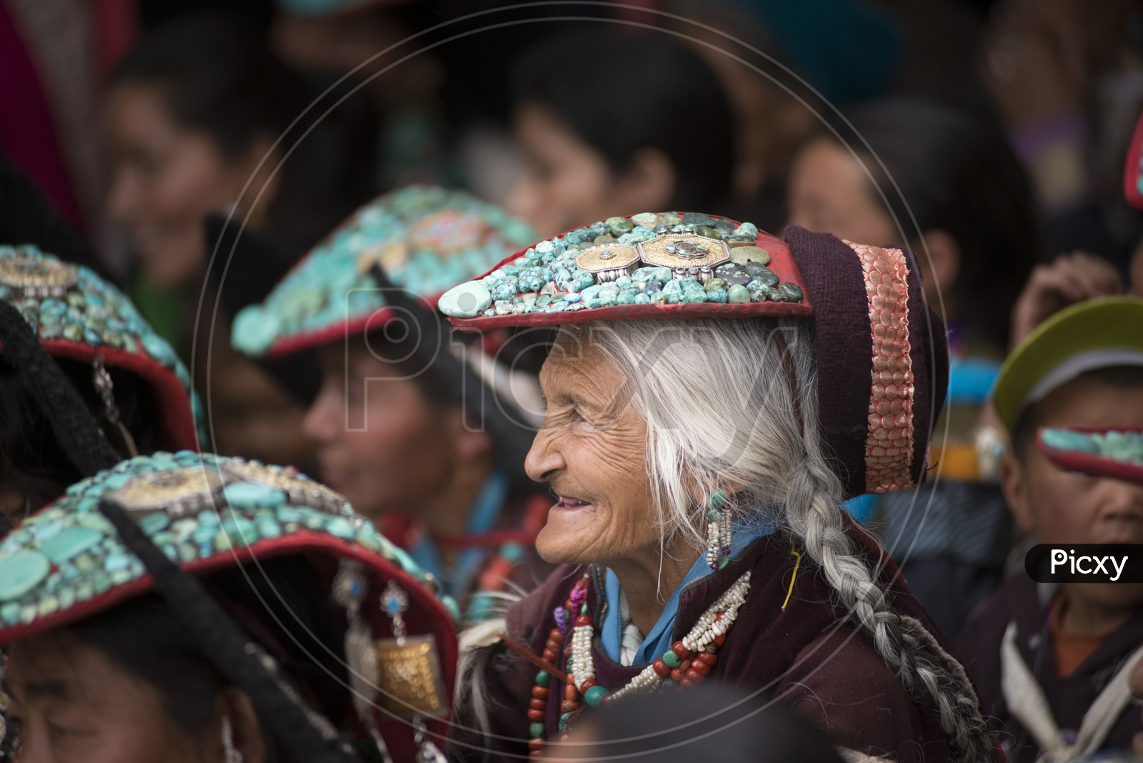 Smiling Old Lady in Mulbek Festival, Ladakh