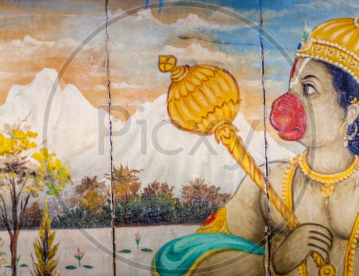 Painting in Sitarambagh Temple, Hyderabad