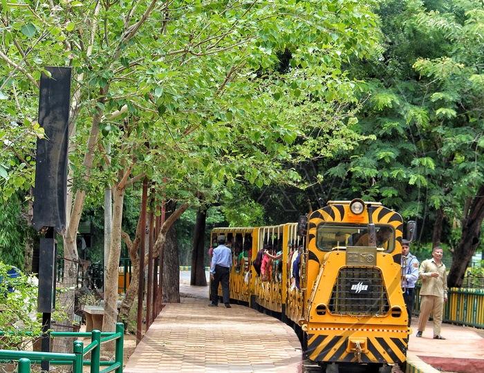 Narrow Guage Train For Tourist Visiting Purpose In Zoo