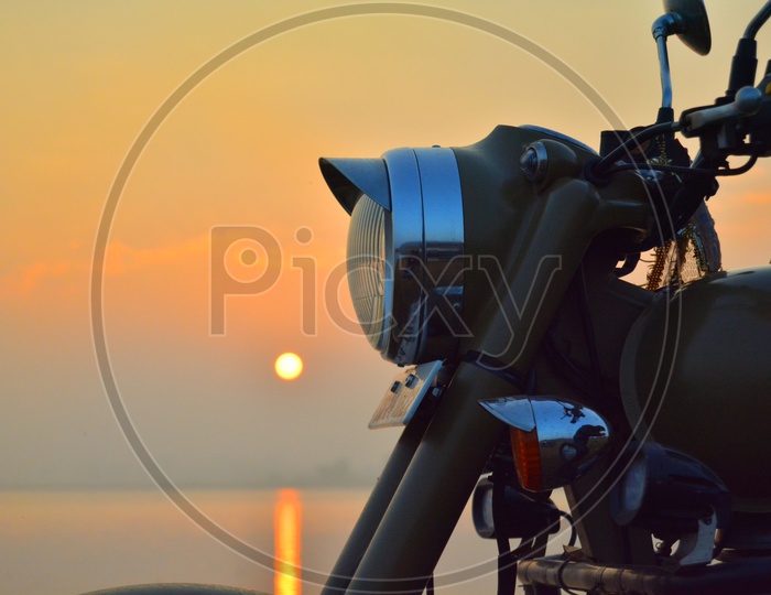 Sunrise with royal Enfield
