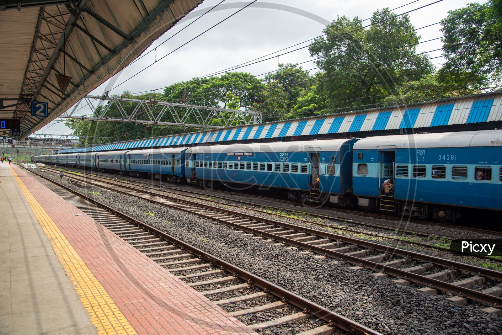Indian Railways Passenger Express Train at Karjat Station