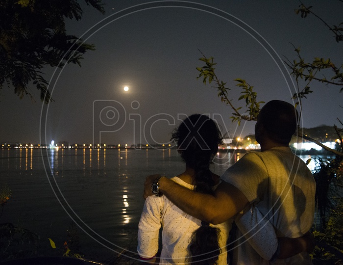 Couple at Hussain Sagar Lake, Hyderabad