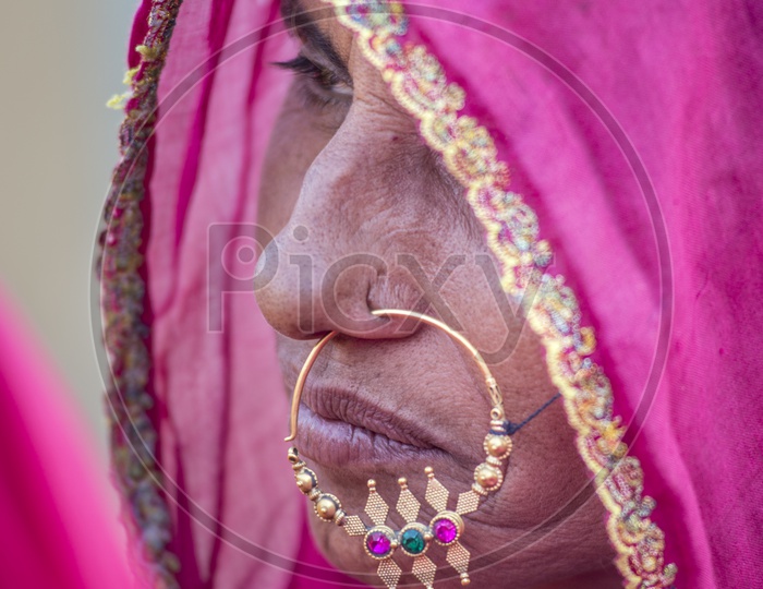 Rajasthani Woman in Traditional Dress at Soda Village, Jaipur