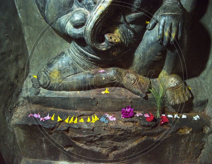 Ganesh Idol in Undavalli caves.