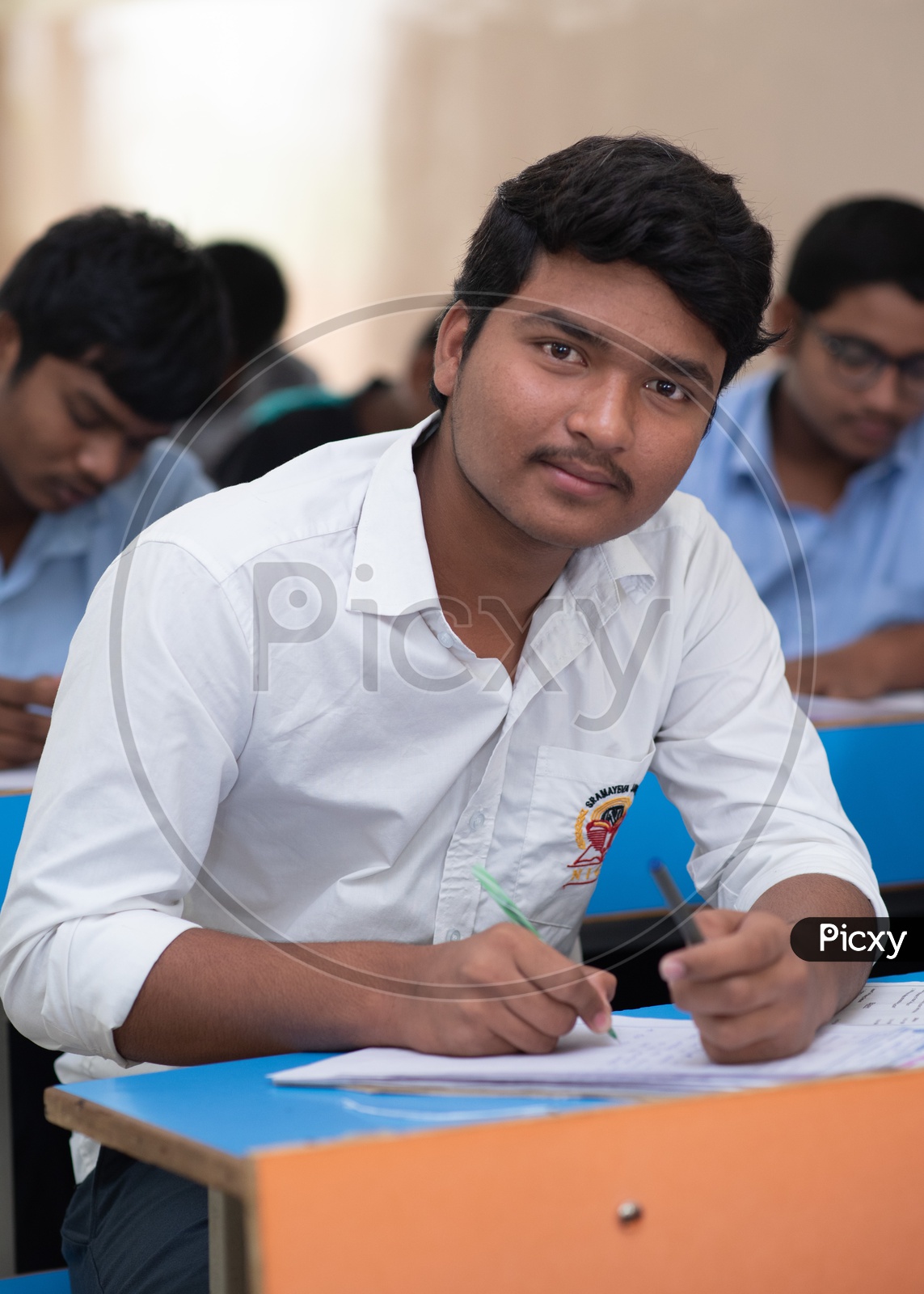 Student writing exam at an educational institute in Hyderabad