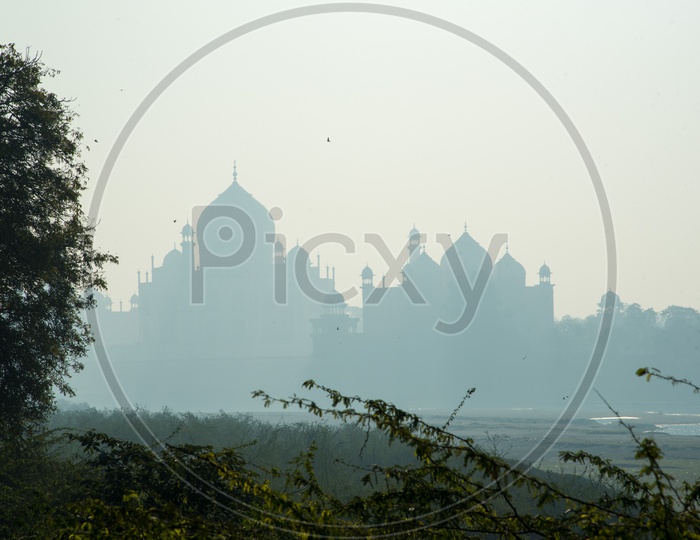 Morning Hazy View of Taj Mahal