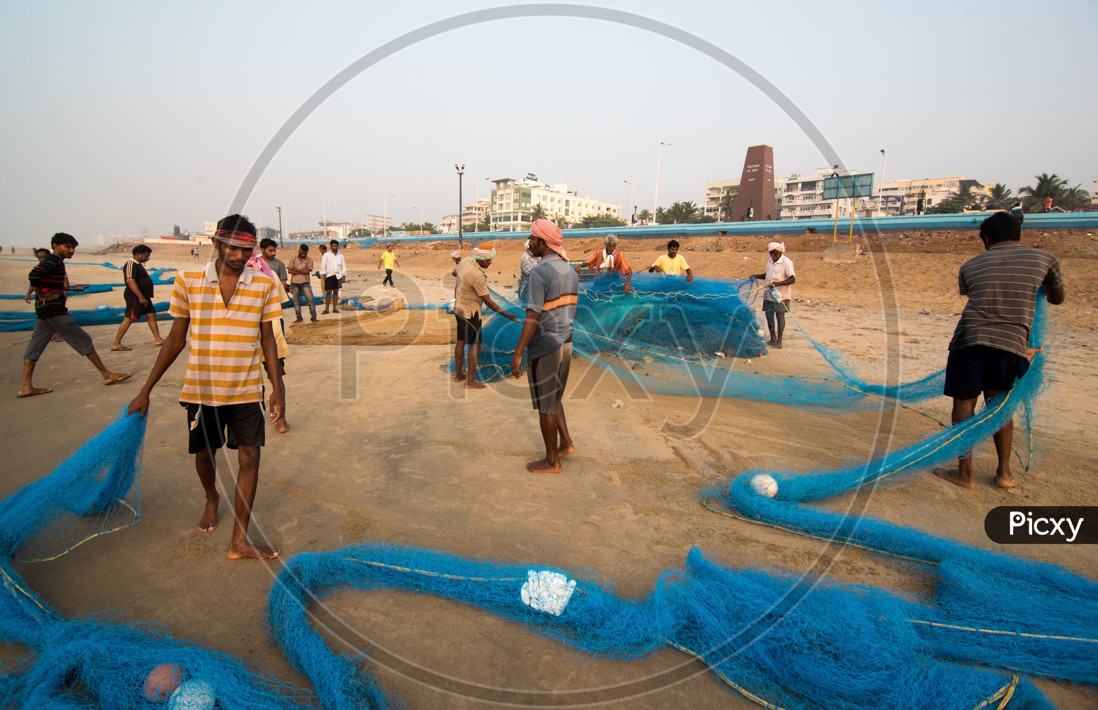 Folding the fishing nets