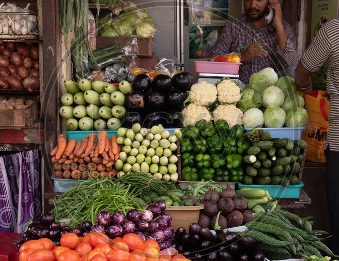 Vegetable vendor at Colaba Market
