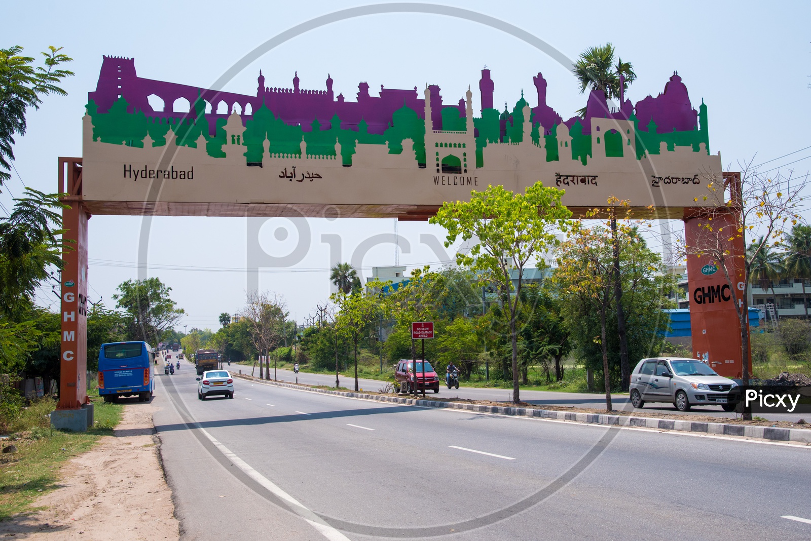 Welcome to Hyderabad Sign Board at Hyderabad  Medipally  Warangal Highway