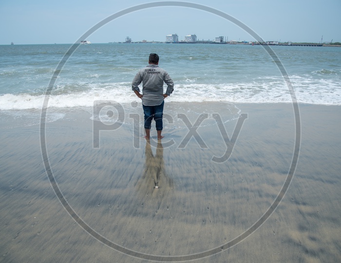 A person spending time at Fort Kochi Beach,Kerala.