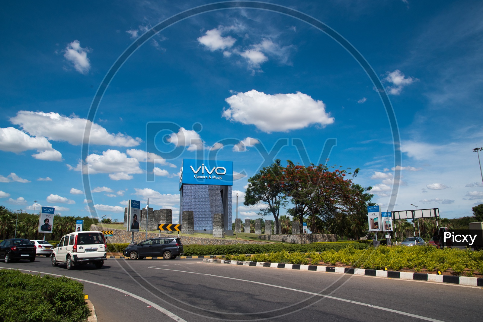 Roundabout at RGIA Airport Hyderabad