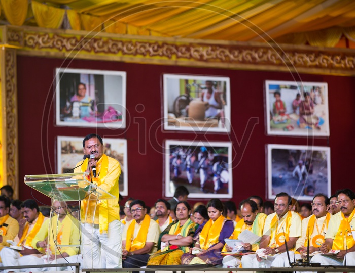 TDP Party Leaders on Mahanadu Stage. 2018