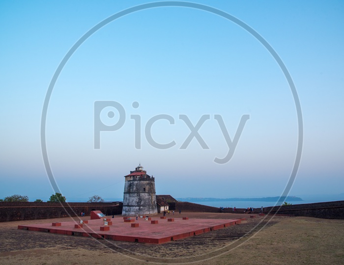 Lighthouse view at Aguada Fort.