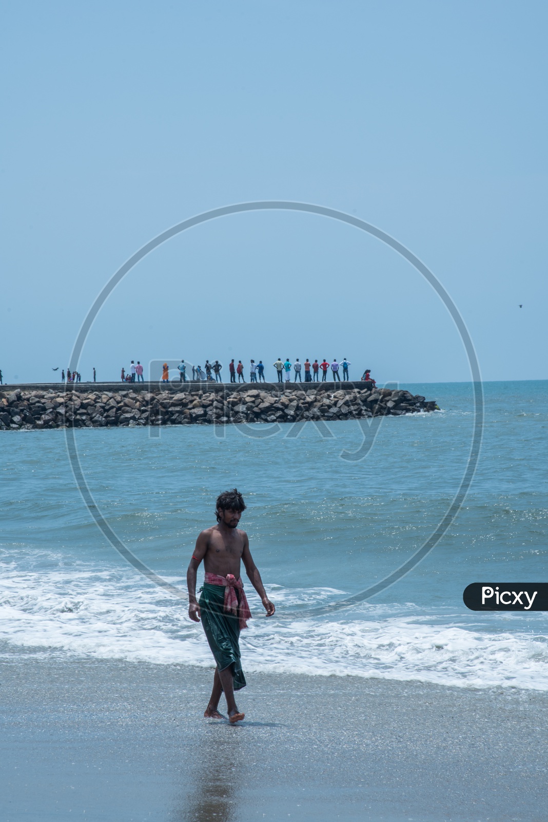 People at Fort Kochi Beach,Kerala.