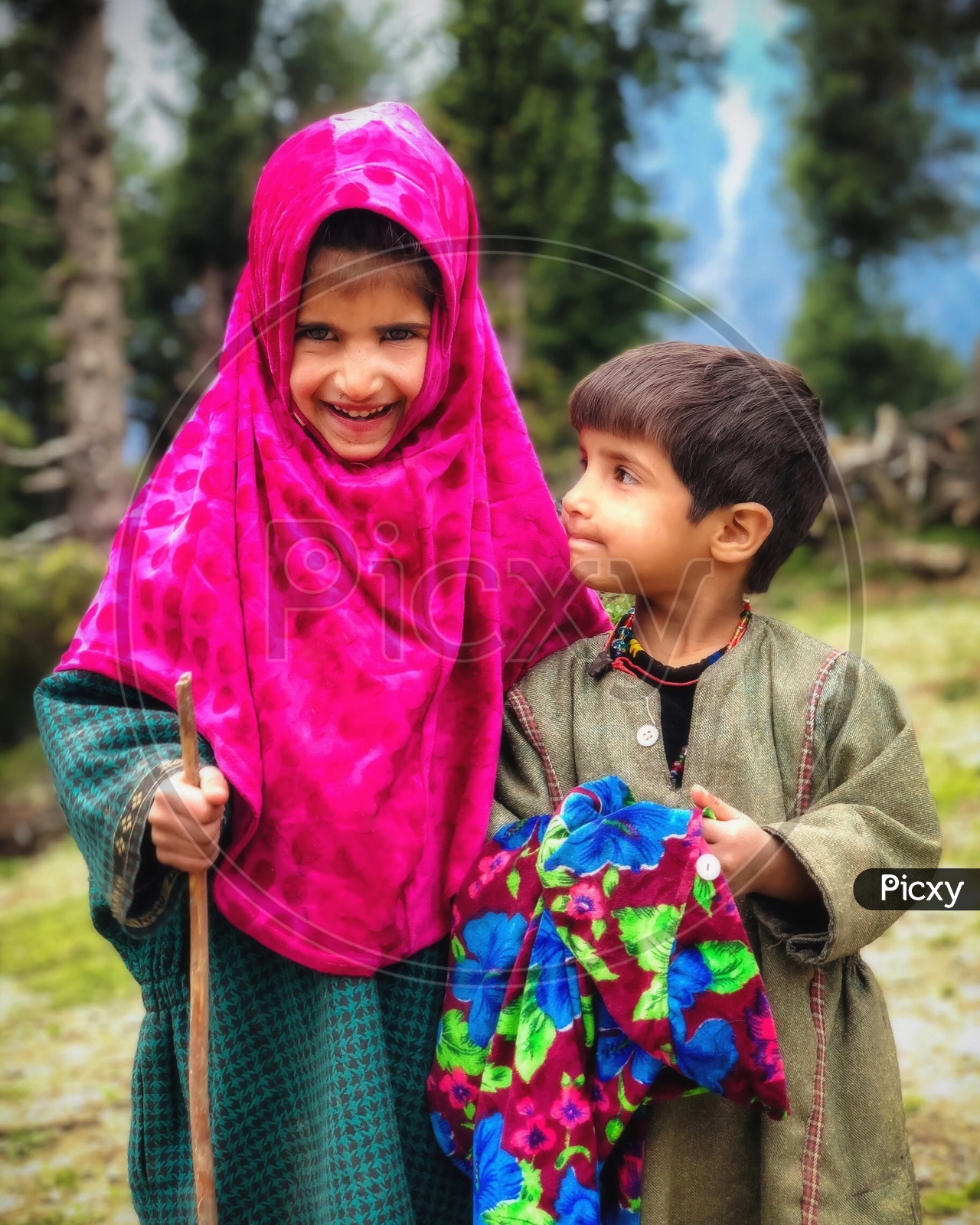 Innocent smiling  faces from kashmir valley