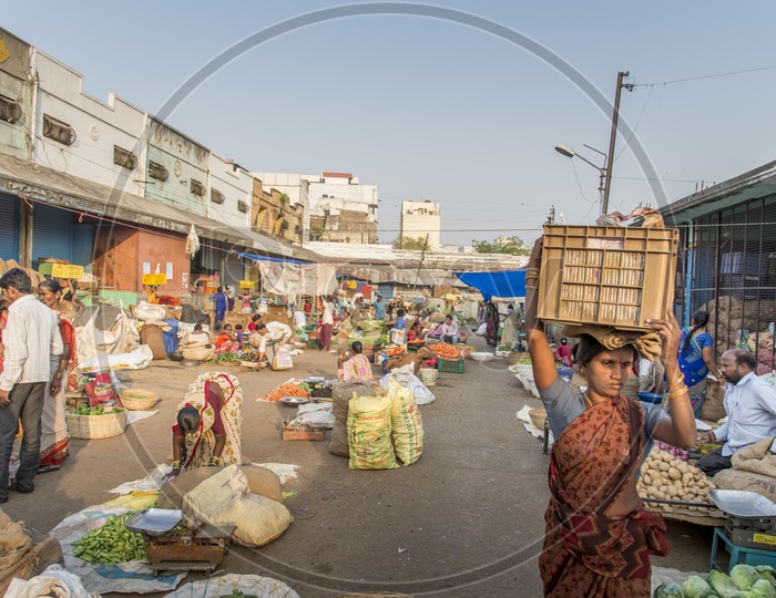 Female worker in Monda Market, Hyderabad
