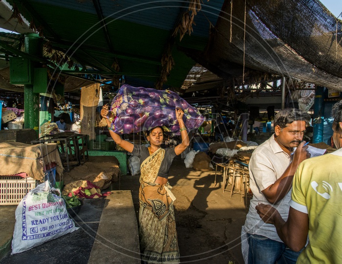Lady Worker in Monda Market, Hyderabad