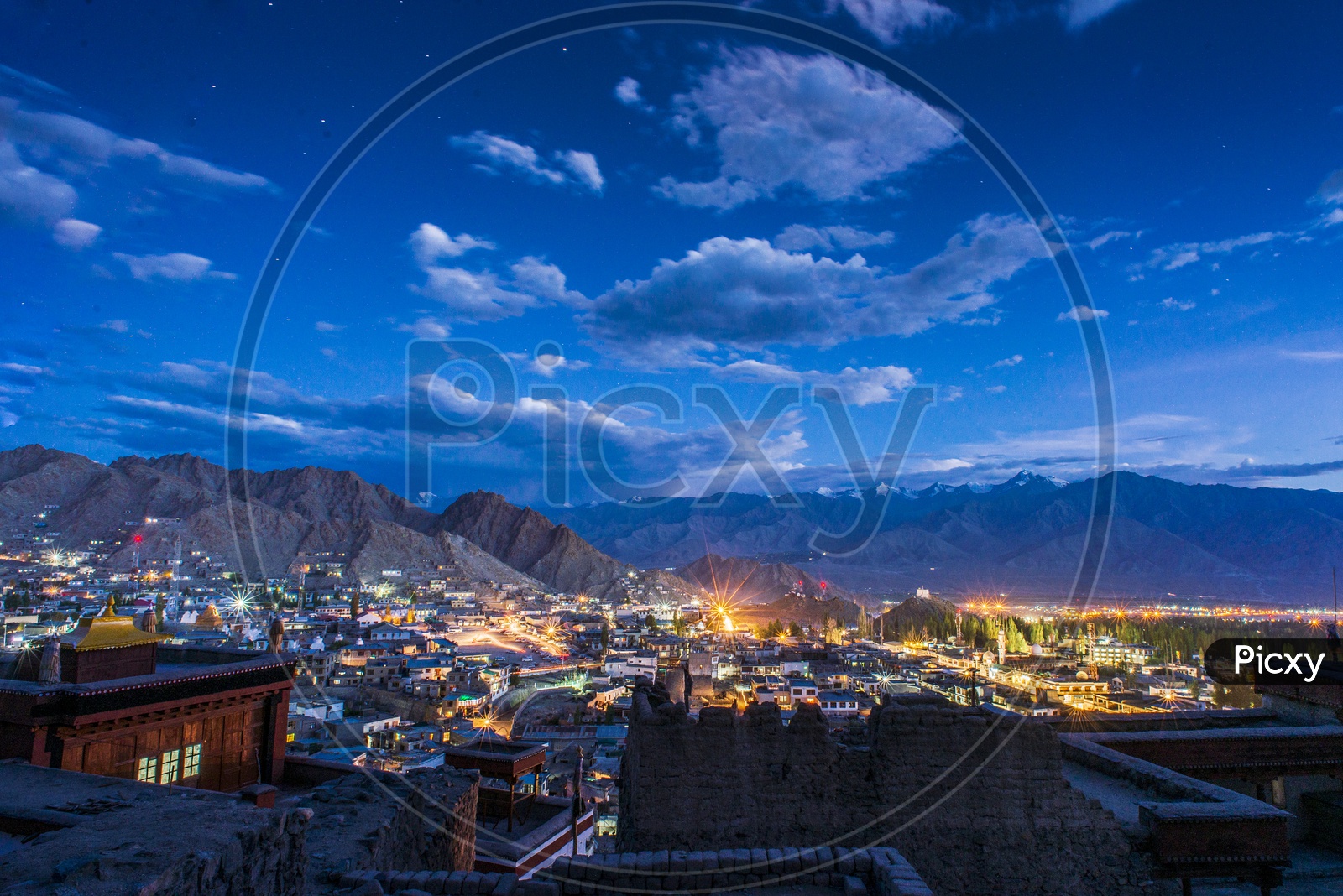 Night View of Leh, Ladakh