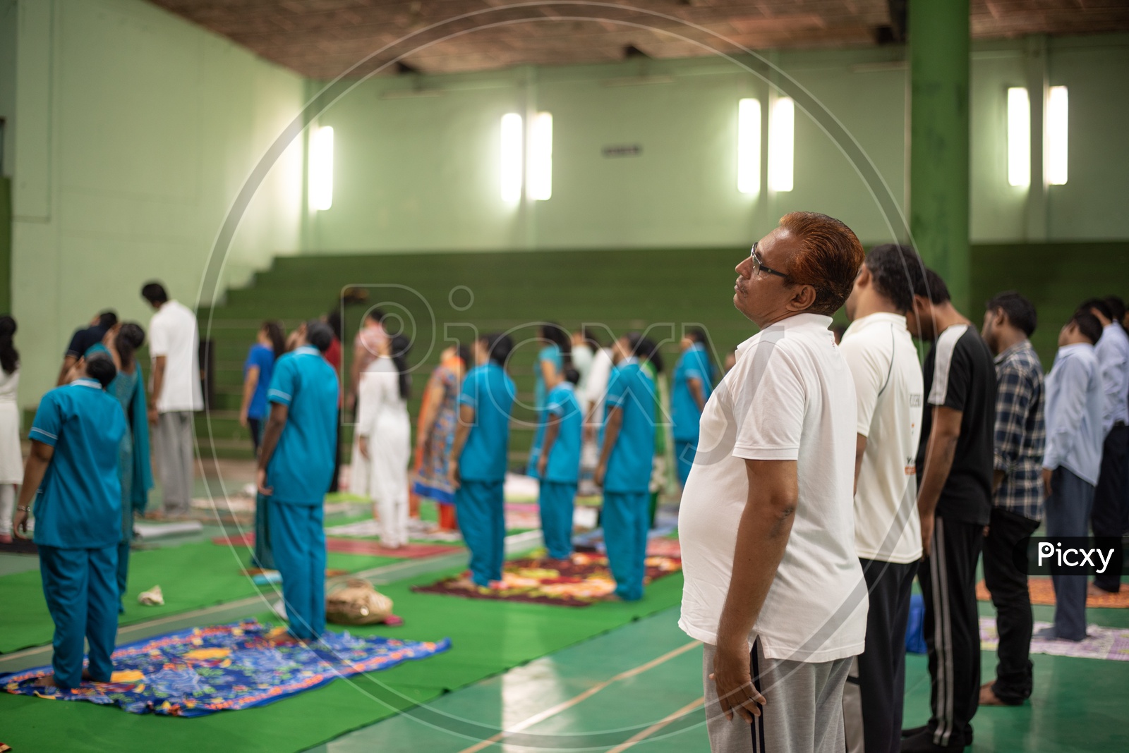 People/Citizen of Vijayawada practicing Yoga, International Yoga Day, 2018