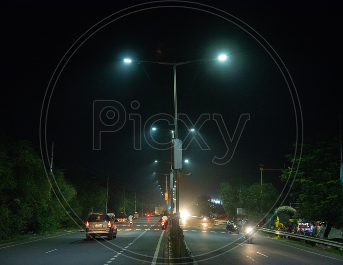 LED Street Lights on Roads in Vijayawada