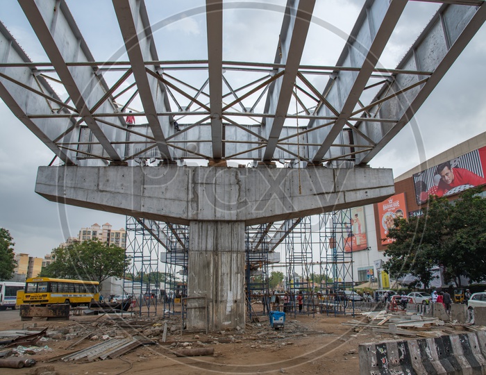 Flyover Construction at Forum Sujana Mall Circle, Kukatpally Housing Board,KPBH, Hyderabad.