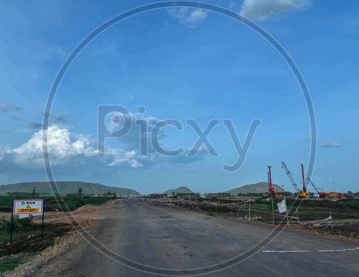 Road construction work by RVR near Amrita university.