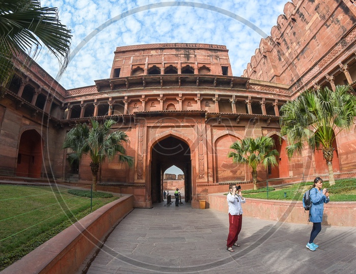 Foreign Tourists at Agra Fort