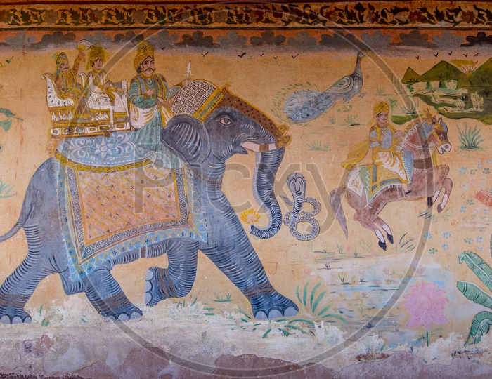 Painting in Pokaran Fort, Pokaran near Jodhpur