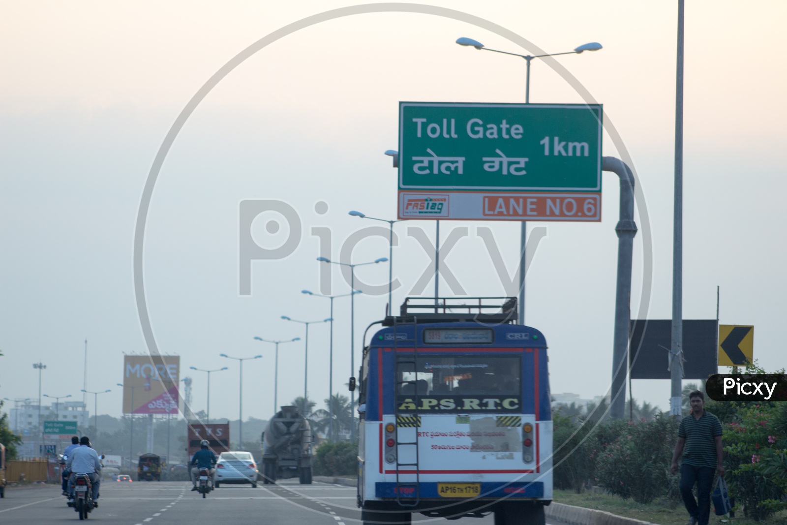 APSRTC approaching Toll Gate