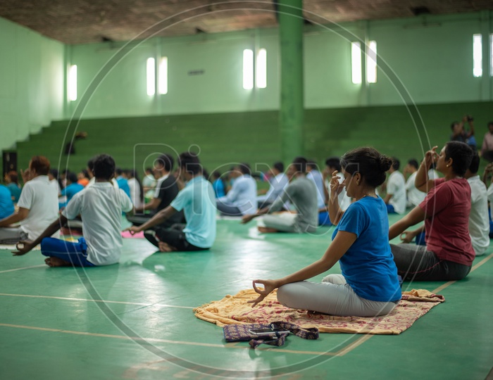 A woman practising Yoga, International Yoga Day, 2018