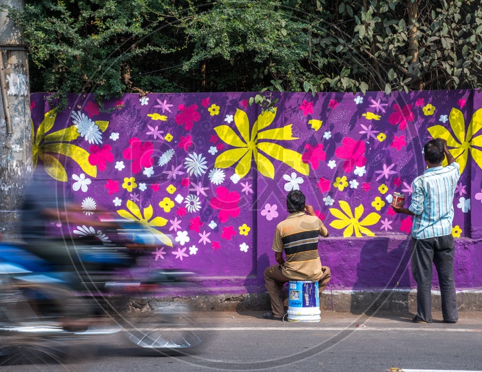 Wall Arts in MG Road, Vijayawada.