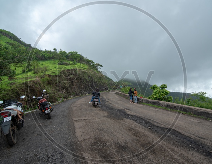 Bikers enroute to SInhagad Fort