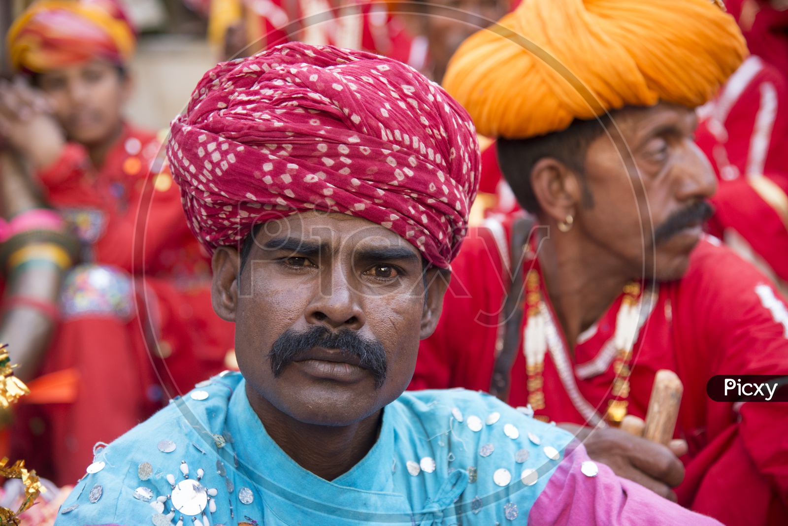 Rajasthani man in Traditional Turban at Mewar Gangaur Festival, Udaipur