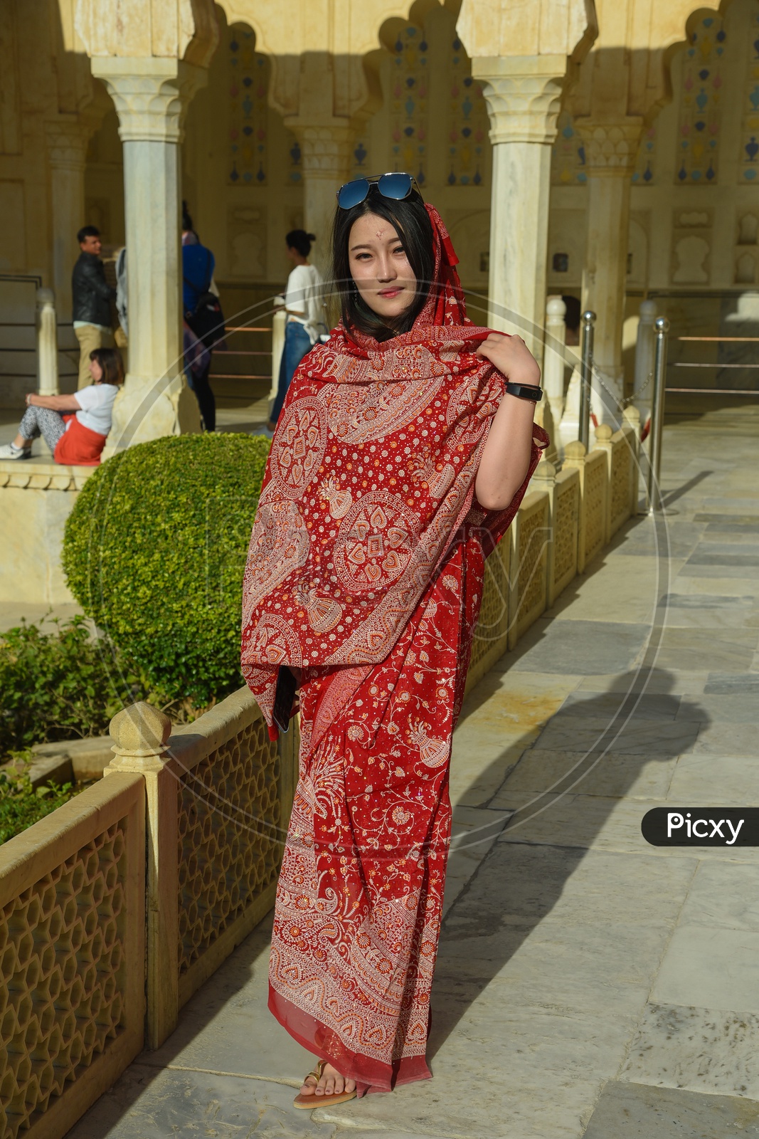 Japanese tourist dressed as Indian bride