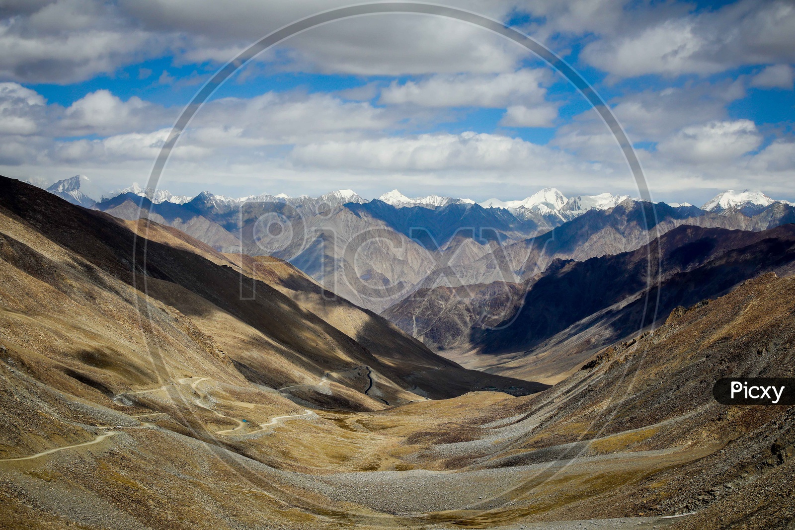Hills and Snowy Mountains around Leh Ladakh