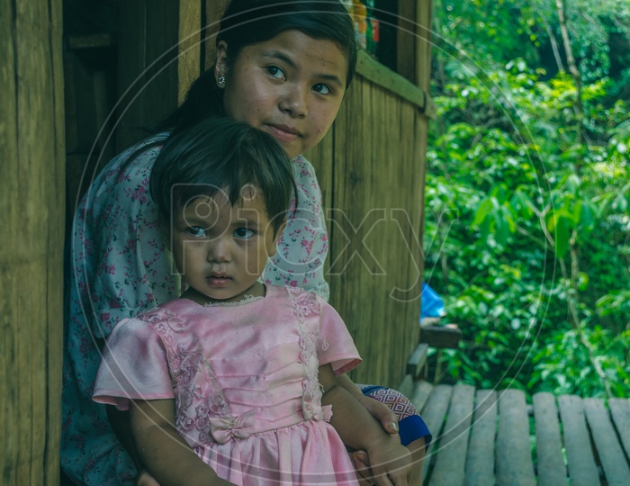 Mother and Daughter  in  East Khasi Hills,Cherapunjee, Meghalaya