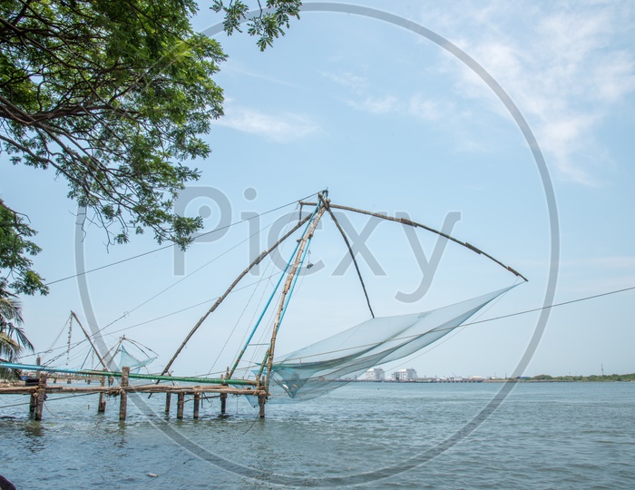 Chinese Fishing Nets at Fort Kochi Beach,Kerala.