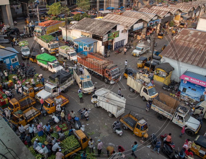 Top View of Kothapet Fruit Market