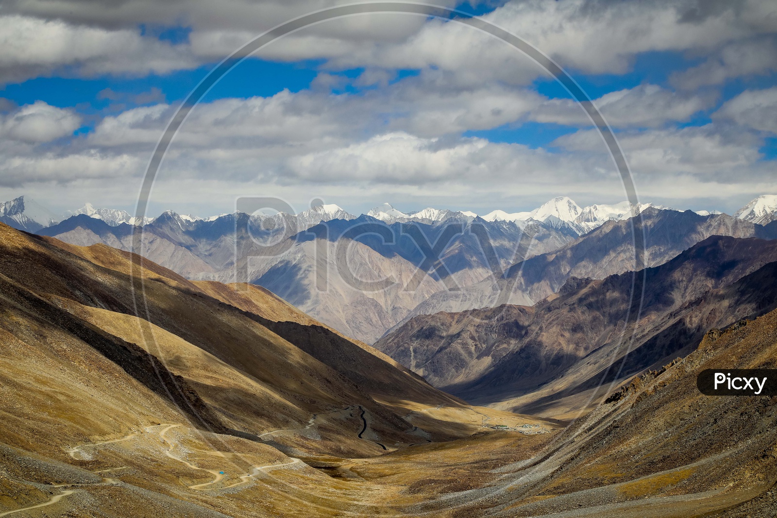 Hills and Snowy Mountains around Leh Ladakh
