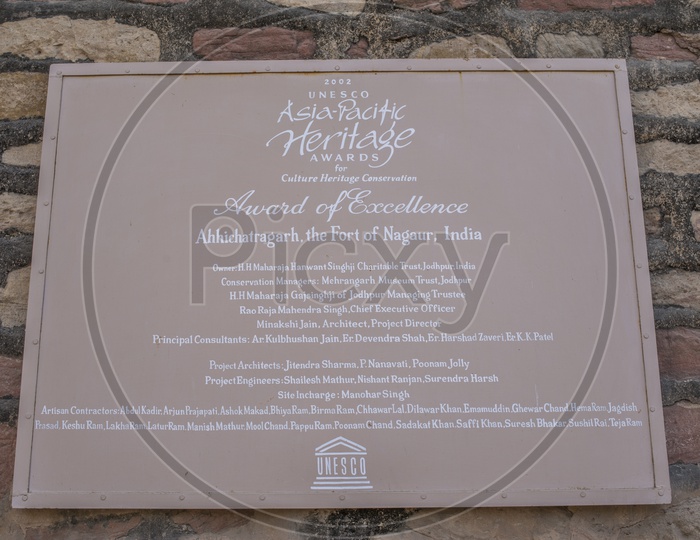 UNESCO Award for Ahhichatragarh Fort, Nagaur