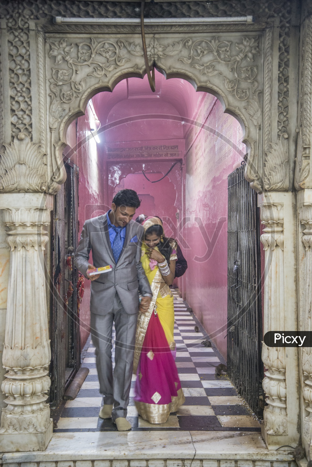 Rajasthani Couple at Karni Mata Temple, Deshnoke, Bikaner