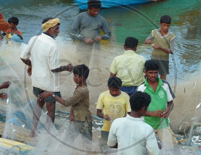 Fishermen at Kakinada Beach