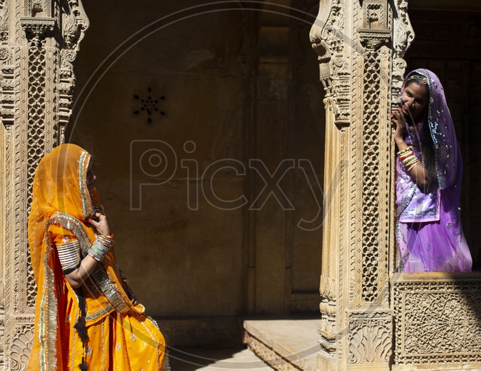 Rajasthani Women in Traditional Dress at Jaisalmer Fort