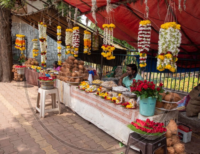 Flower Vendors at Saras Baug Temple