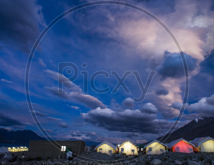 Camping at Pangong Lake, Ladakh